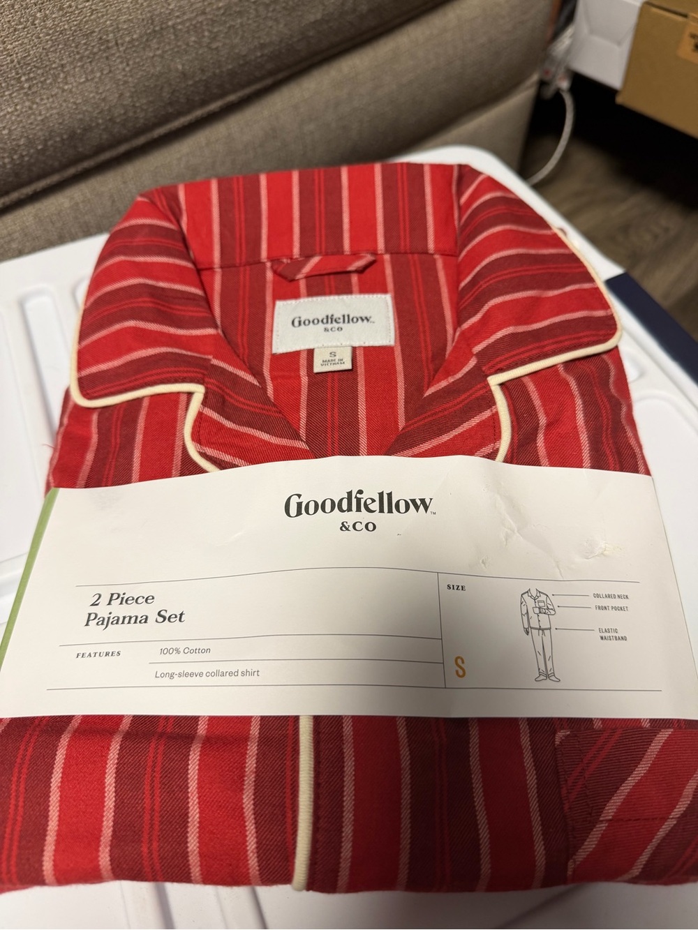 Brand New Goodfellow & Co Red Striped Men’s Pajama Set Small